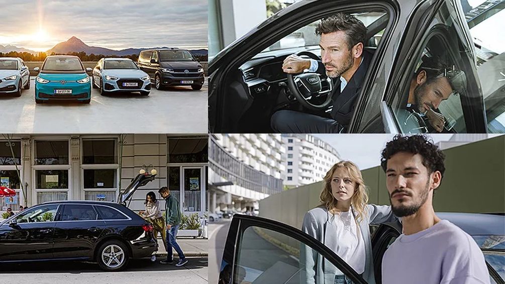 Diverse Alltagsmomente mit Fokus auf VW Markenfahrzeuge